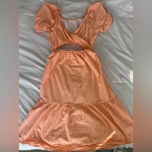 Sim & Sam Orange Gingham Dress Size M